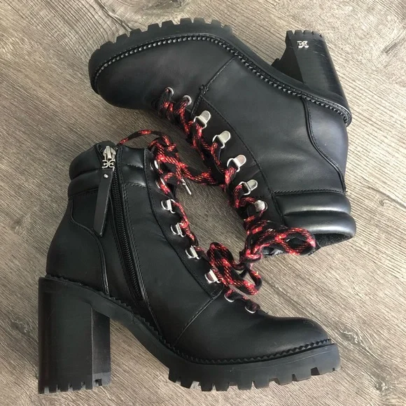 Sam Edelman Sade Carolena High Heel Hiker Lace Up Boots - Picture 3 of 9